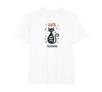 Cats are Furry Little Teachers: Whimsical Pet Wisdom T-Shirt, Men's Big and Tall, White, 5X Tall