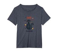 Cats are Furry Little Teachers: Whimsical Pet Wisdom T-Shirt, Women's Plus, Heather Blue, 2X