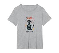 Cats are Furry Little Teachers: Whimsical Pet Wisdom T-Shirt, Women's Plus, Heather Grey, 2X