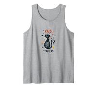 Cats are Furry Little Teachers: Whimsical Pet Wisdom Tank Top, Men, Heather Grey, XL