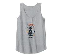 Cats are Furry Little Teachers: Whimsical Pet Wisdom Tank Top, Women, Heather Grey, L