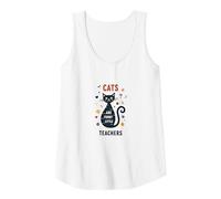 Cats are Furry Little Teachers: Whimsical Pet Wisdom Tank Top, Women, White, S