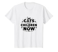 Cats are My Children Now Fur Baby Parent Pet Lover T-Shirt, Kids, White, 3 Years