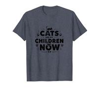 Cats are My Children Now Fur Baby Parent Pet Lover T-Shirt, Men, Heather Blue, S