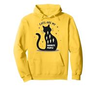 Cats Are My Favorite People - Feline Lover Pullover Hoodie, Adult Unisex, Lemon, XL