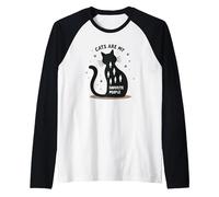 Cats are My Favorite People - Feline Lover Raglan Baseball Tee, Men, Black/White, M