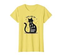 Cats are My Favorite People - Feline Lover T-Shirt, Women, Lemon, 3XL