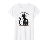 Cats are My Favorite People - Feline Lover T-Shirt, Women, White, XL