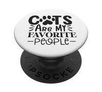 Cats Are My Favorite People Funny Cat Lover PopSockets Adhesive PopGrip