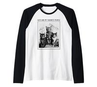 Cats are My Favorite People (Funny Cat Statement) Raglan Baseball Tee