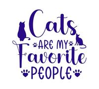 Cats are My Favorite People Mother Day Fine Carving Decals 67.2x71.2cm Easy Installation DarkBlue