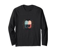 Cats are My Happy Pill - Cute Pet Lover Long Sleeve T-Shirt, Adult Unisex, Black, S