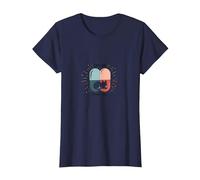 Cats are My Happy Pill - Cute Pet Lover T-Shirt, Women, Navy, 3XL