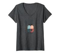 Cats are My Happy Pill - Cute Pet Lover V-Neck T-Shirt, Women, Dark Heather Grey, XL