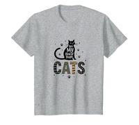 Cats are My Kind of People - Feline Lover T-Shirt, Kids, Heather Grey, 12 Years