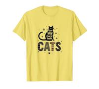 Cats are My Kind of People - Feline Lover T-Shirt, Men, Lemon, 3XL