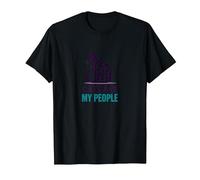 Cats are My People - Feline Lover Silhouette Art T-Shirt, Men, Black, 6XL