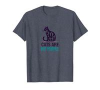Cats are My People - Feline Lover Silhouette Art T-Shirt, Men, Heather Blue, 6XL
