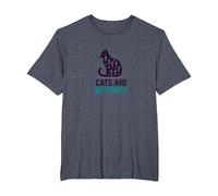 Cats are My People - Feline Lover Silhouette Art T-Shirt, Men's Big and Tall, Heather Blue, 2X Tall