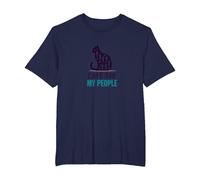 Cats are My People - Feline Lover Silhouette Art T-Shirt, Men's Big and Tall, Navy, 3X Tall