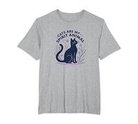 Cats are My Spirit Animal - Feline Lover Art T-Shirt, Men's Big and Tall, Heather Grey, 3X Tall