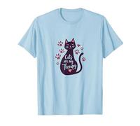 Cats are My Therapy - Adorable Feline Love T-Shirt, Men, Baby Blue, S