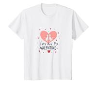 Cats are My Valentine: Adorable Feline Love Celebration T-Shirt, Kids, White, 12 Years