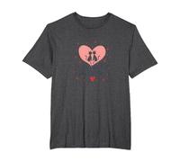 Cats are My Valentine: Adorable Feline Love Celebration T-Shirt, Men's Big and Tall, Dark Heather Grey, 6X Tall