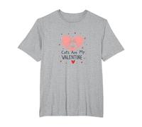 Cats are My Valentine: Adorable Feline Love Celebration T-Shirt, Men's Big and Tall, Heather Grey, 3X Tall