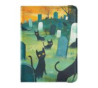 Cats Are Prowling Cemetery Leather Passport Holder for Travel Secure Hidden Money Holder for Men Trip Must Haves Accessories