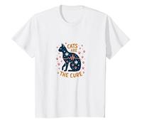 Cats are The Cure: Whimsical Pet Lover Art T-Shirt, Kids, White, 3 Years