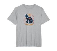 Cats are The Cure: Whimsical Pet Lover Art T-Shirt, Men's Big and Tall, Heather Grey, 5X Tall