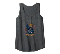 Cats are The Cure: Whimsical Pet Lover Art Tank Top, Women, Dark Heather Grey, M