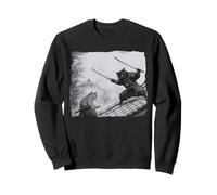 Cats At 3AM Meme Vintage Graphic Ukiyo-e Art Funny Sweatshirt
