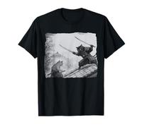 Cats at 3AM Meme Vintage Graphic Ukiyo-e Art Funny T-Shirt