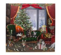 Cats at Christmas Advent Calendar | Advent Calendar with 24 Cat Scenes & Glitter