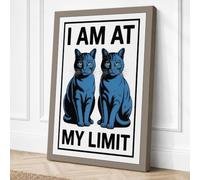 Cats at My Limit Typography Canvas Wall Art Print 18x12 Inch