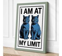 Cats at My Limit Typography Canvas Wall Art Print 18x12 Inch