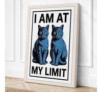 Cats at My Limit Typography Canvas Wall Art Print 30x20 Inch