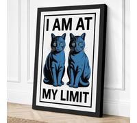 Cats at My Limit Typography Canvas Wall Art Print 36x24 Inch