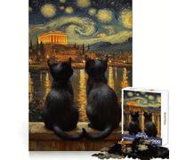 Cats At The Acropolis 1000 Piece Puzzle For Teenagers Mental Exercise Mind Calming Fun Snug Lock Holiday Treat size 38x26cm