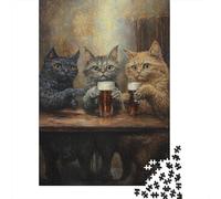 Cats at The Bar -2 1000 Piece Puzzle for Family Challenge, 52x38cm/1000pcs