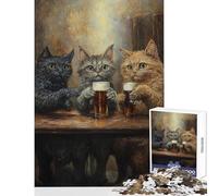 Cats at The Bar - Jigsaw Puzzles for Adults1000 Piece Strengthen Mental Endurance And Stamina Calm Stress Free Playtime (38X26cm)