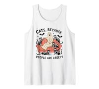 Cats Because People Are Creepy Ghost Tank Top