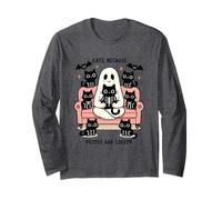 Cats Because People are Creepy Ghost Vibe Long Sleeve T-Shirt