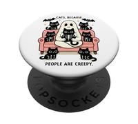 Cats Because People Are Creepy Ghost Vibe PopSockets Adhesive PopGrip