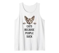 Cats Because People Suck Sphynx Cat Lover Humor Tank Top