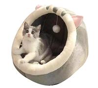 Cats Bed Cave House for Small Dogs 14 X 14 X, Gray triangle, A | Soft Semi-closed Cave Beds for Cats Kittens Puppies Small Animals Pets, Machine Washable Detachable Cushion Pad