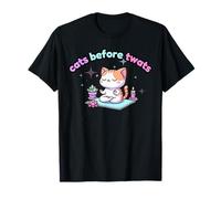 Cats Before Twats Funny Rude British Swearing Being Single T-Shirt