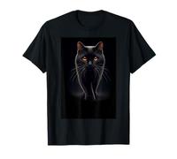 CATS! Black cat walking with Orange Eyes! T-Shirt